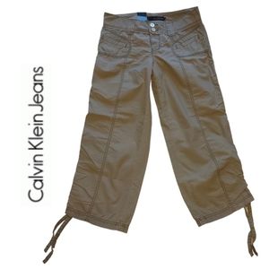 Calvin Klein Jeans Lightweight Capri Pants - Olive Green - Size 4 - Cropped